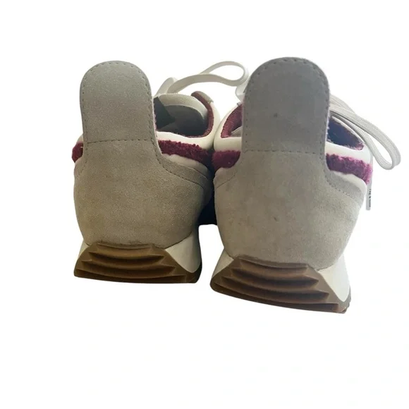 rag & bone Retro Runner Low-Top Sneakers Cream Burgundy size 10 - Picture 10 of 13